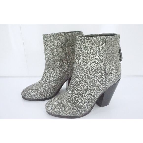 Rag & Bone Newbury Classic Cap Toe High Heel Ankle Boots SZ 35 New $495 Crackled - Picture 3 of 11